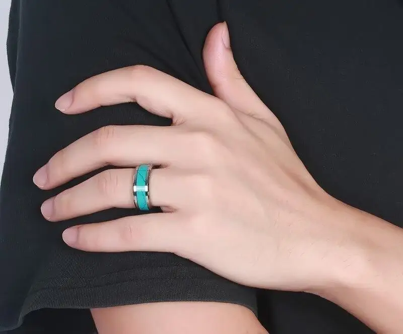 BAGUE MILITAIRE - BLEU DE JADE (CÉRAMIQUE) - Image 3