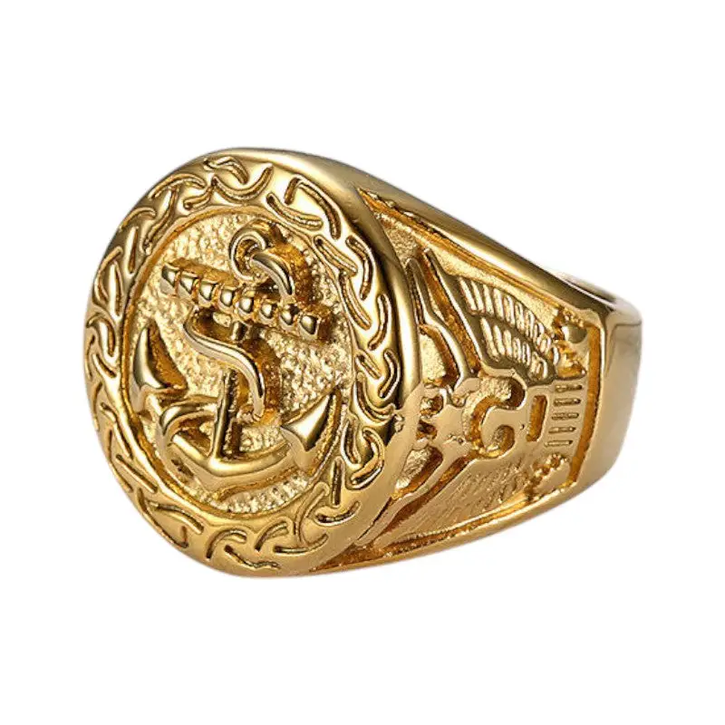 BAGUE MILITAIRE MARINE AMÉRICAINE (OR) - Image 4