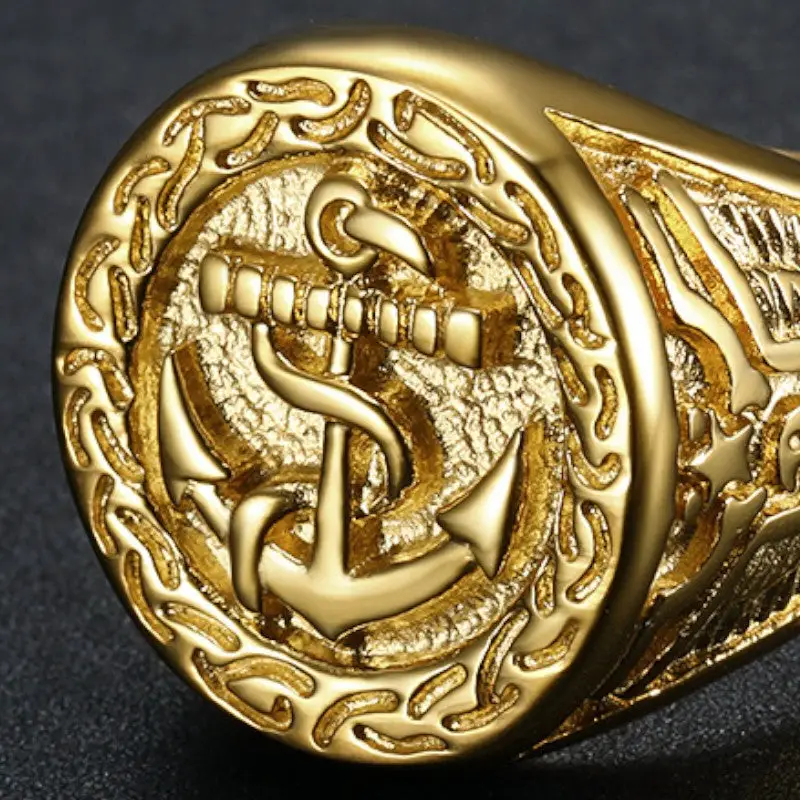 BAGUE MILITAIRE MARINE AMÉRICAINE (OR) - Image 6