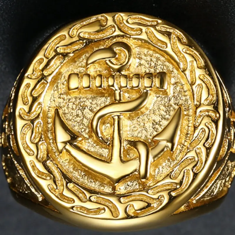 BAGUE MILITAIRE MARINE AMÉRICAINE (OR) - Image 7