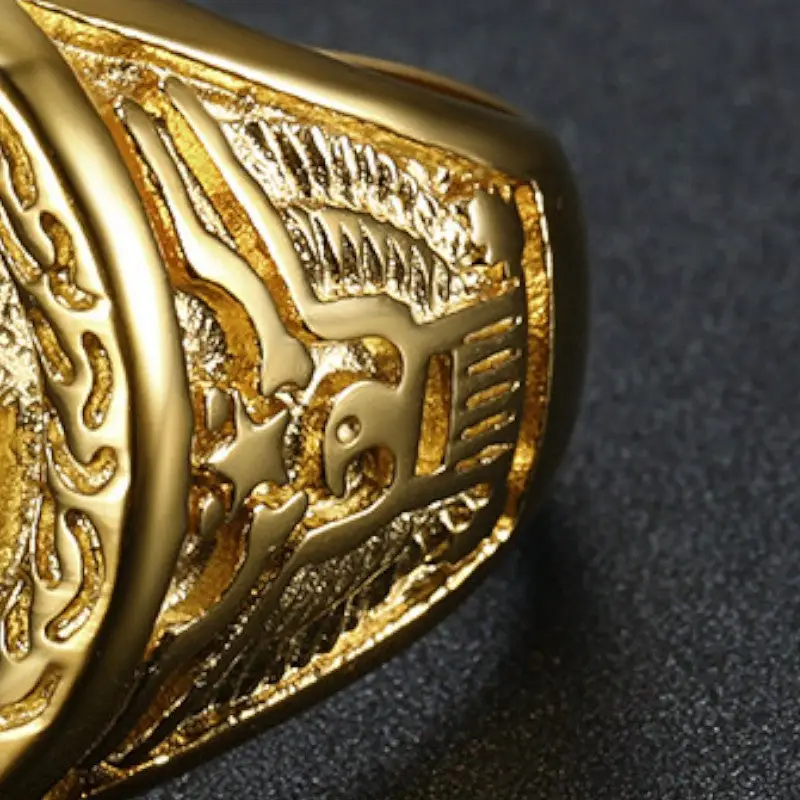 BAGUE MILITAIRE MARINE AMÉRICAINE (OR) - Image 8