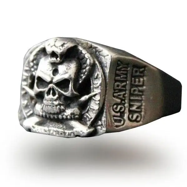 BAGUE MILITAIRE TRÈS DÉTAILLÉE (ARGENT) - Image 4