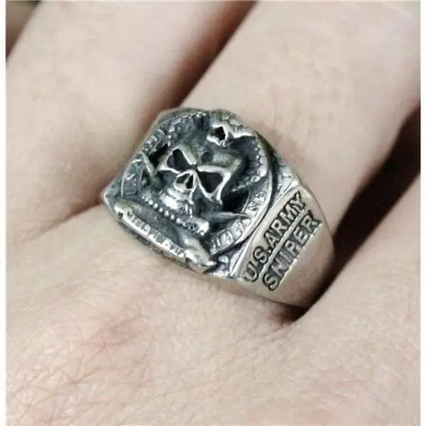 BAGUE MILITAIRE TRÈS DÉTAILLÉE (ARGENT) - Image 6