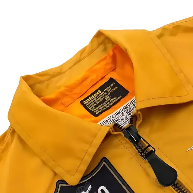 Blouson Bomber MA-1 Aviateur Homme – Patches USAF, Doublure Orange - Image 10