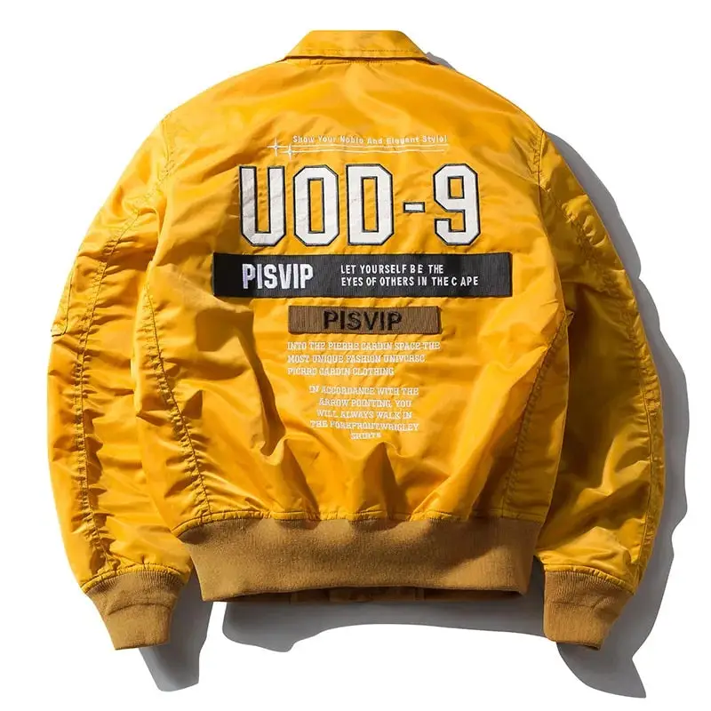 Blouson Bomber MA-1 Aviateur Homme – Patches USAF, Doublure Orange - Image 3