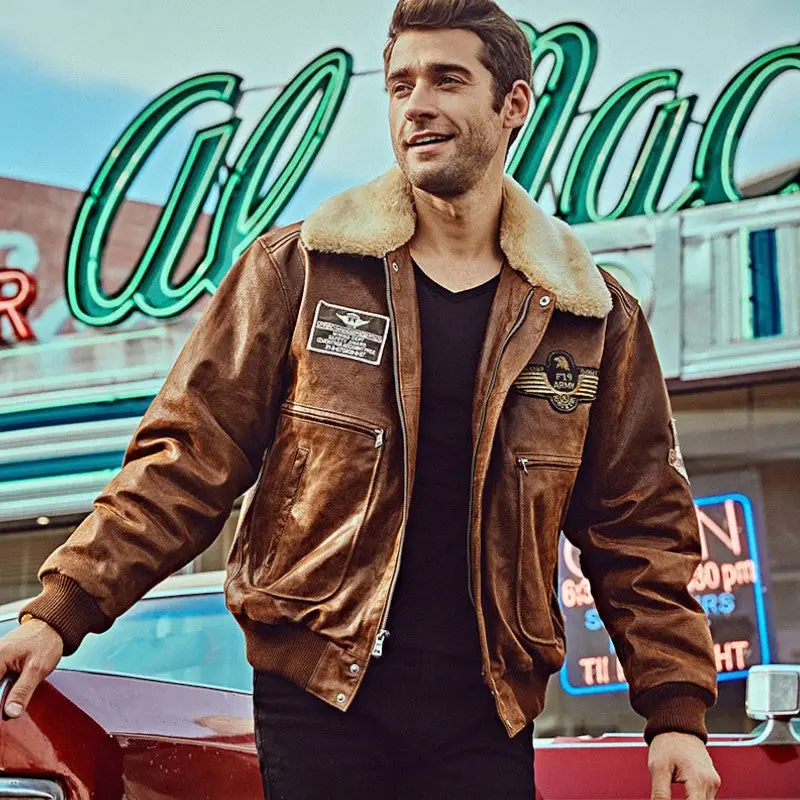 Blouson cuir militaire homme - Image 6