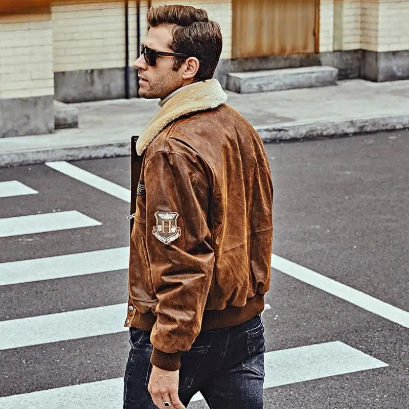 Blouson cuir militaire homme - Image 7