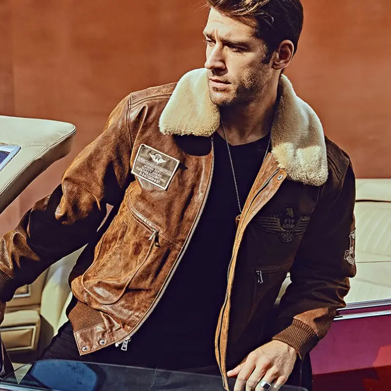 Blouson cuir militaire homme - Image 9