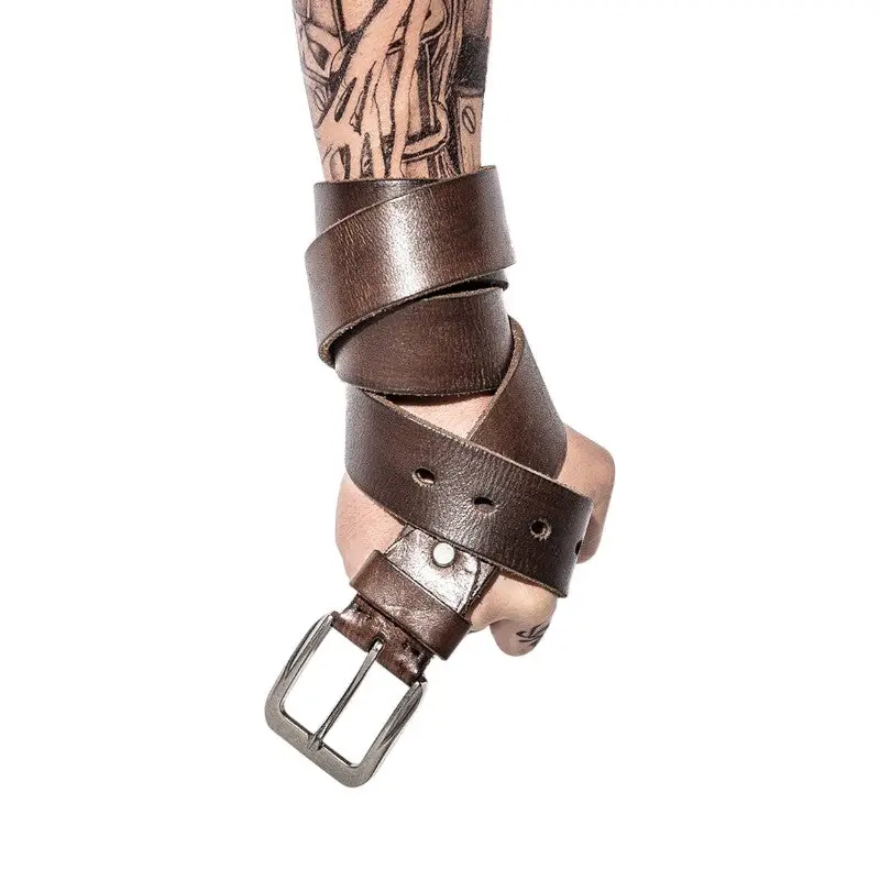 Ceinture militaire cuir marron - Image 8