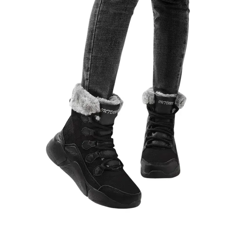 Chaussures noires fourrées femme grand froid - Image 3