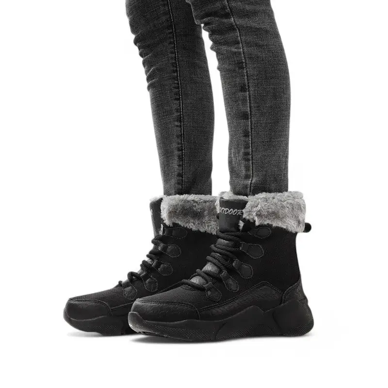 Chaussures noires fourrées femme grand froid - Image 4