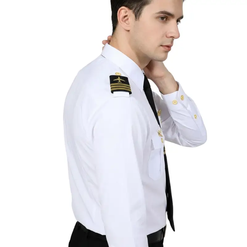 Chemise blanche uniforme militaire - Image 4