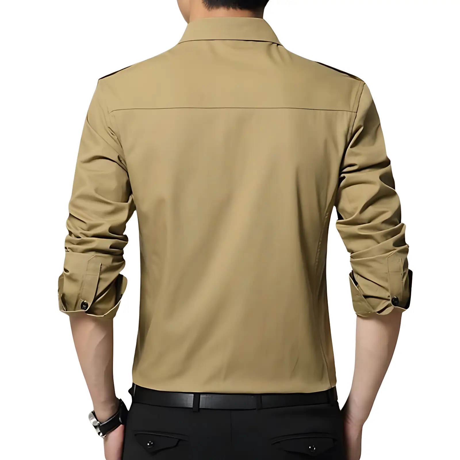 Chemise militaire homme kaki - Image 2