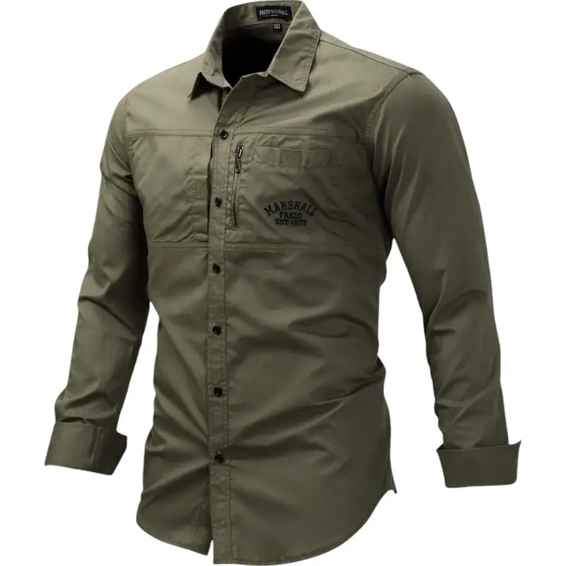 Chemise vert militaire homme - Image 8