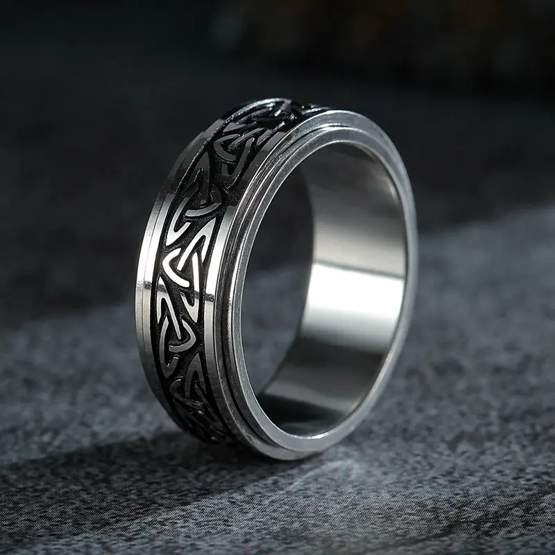 Chevaliere homme argent initiale - Image 2