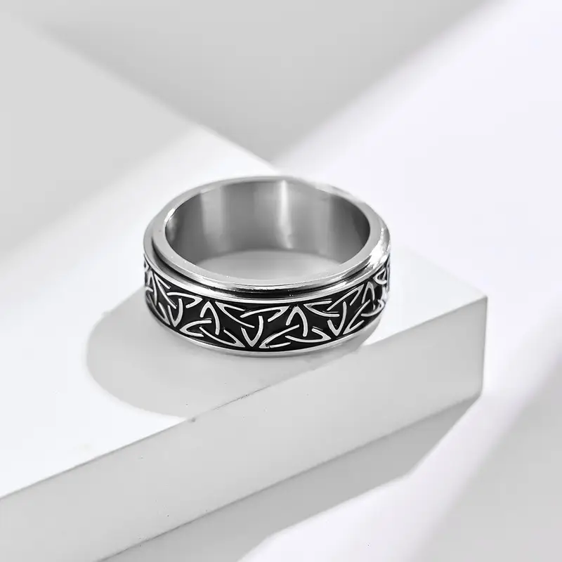 Chevaliere homme argent initiale - Image 3