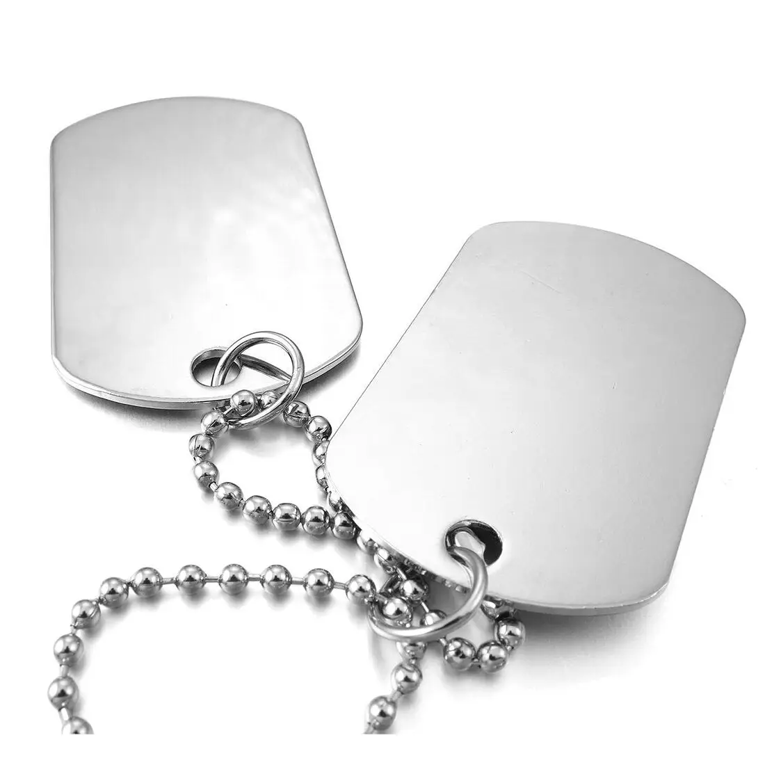 Collier homme militaire argent - Image 3