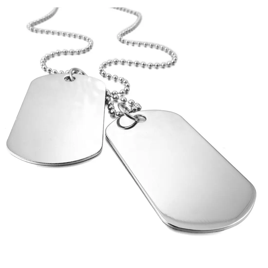 Collier homme militaire argent - Image 5