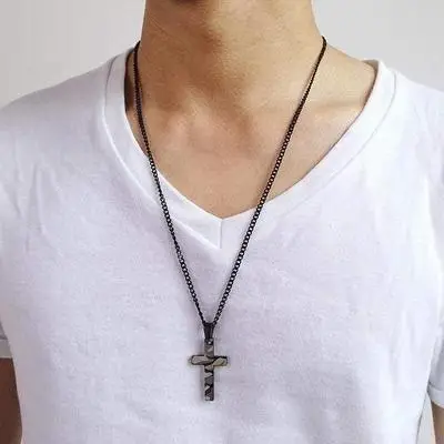 COLLIER MILITAIRE AVEC MOTIF DE CROIX (CÉRAMIQUE) - Image 4