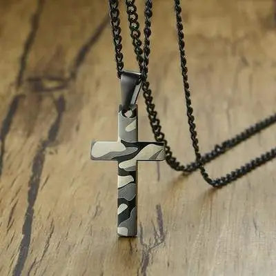 COLLIER MILITAIRE AVEC MOTIF DE CROIX (CÉRAMIQUE) - Image 5