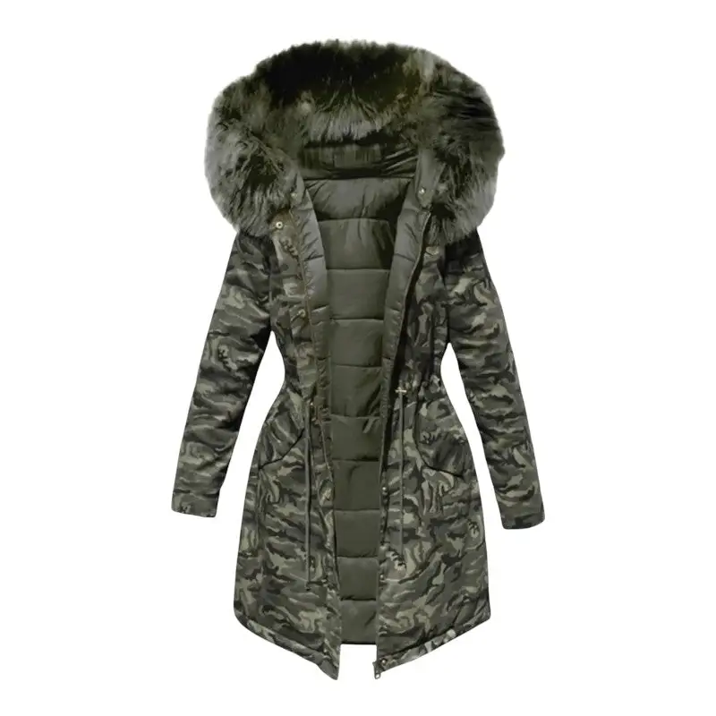 Doudoune militaire fausse fourrure femme - Image 11