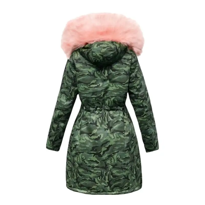 Doudoune militaire fausse fourrure femme - Image 2