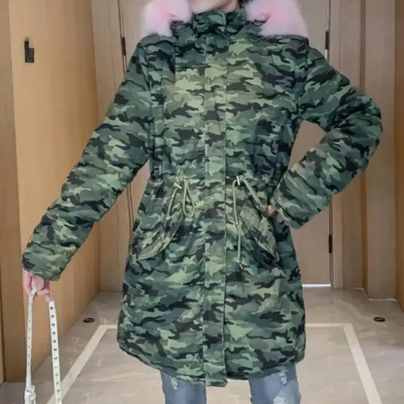 Doudoune militaire fausse fourrure femme - Image 5