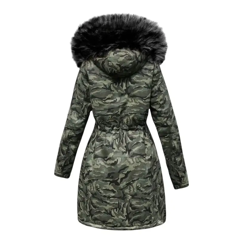 Doudoune militaire fausse fourrure femme - Image 9
