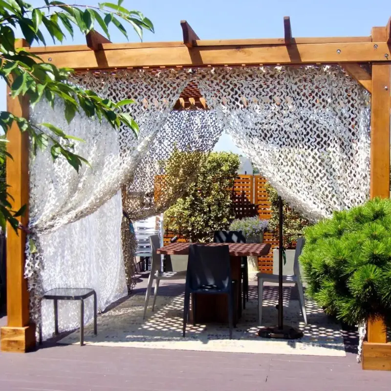 Filet camouflage blanc pour pergola - Image 7