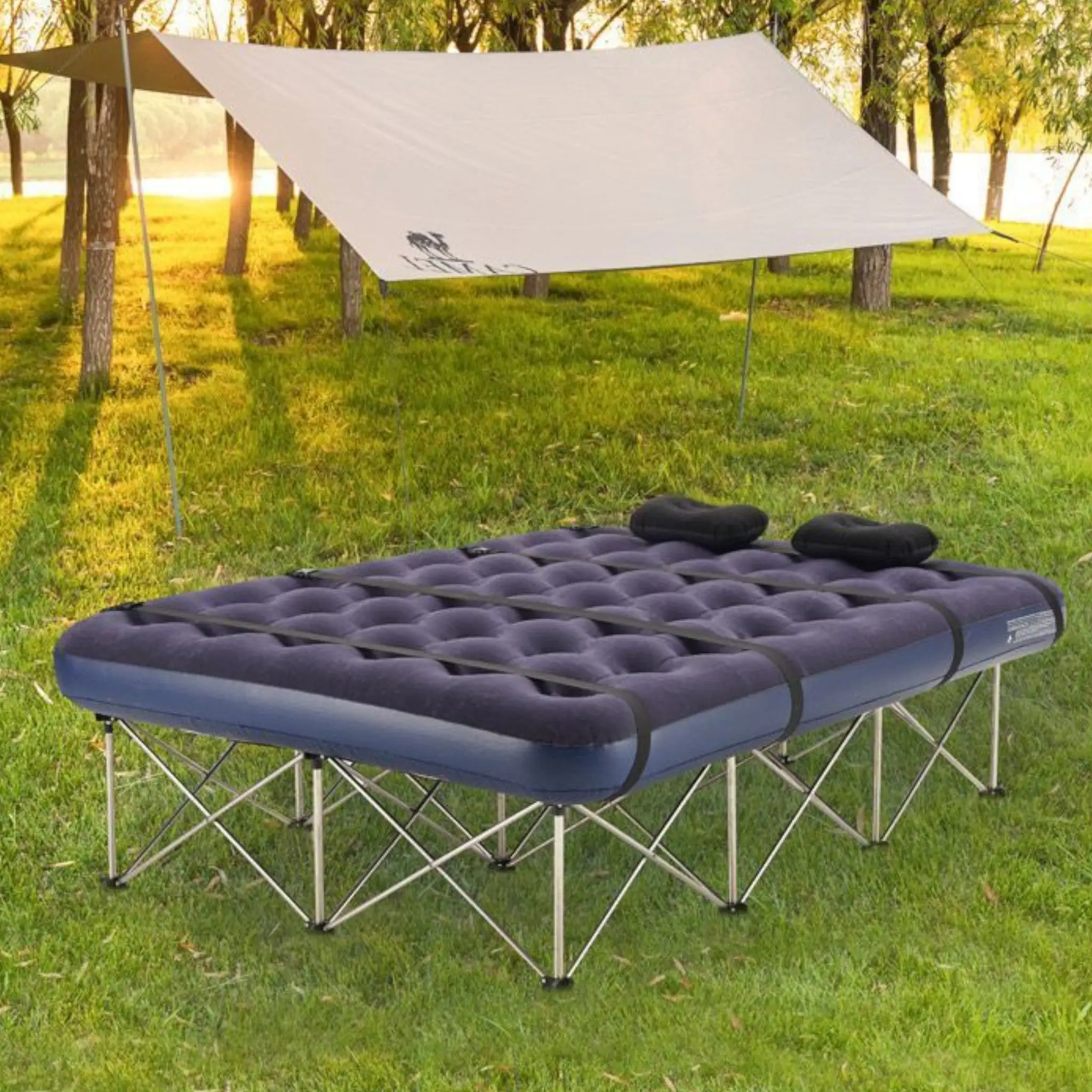 Lit de camp pliable 2 places - Image 4