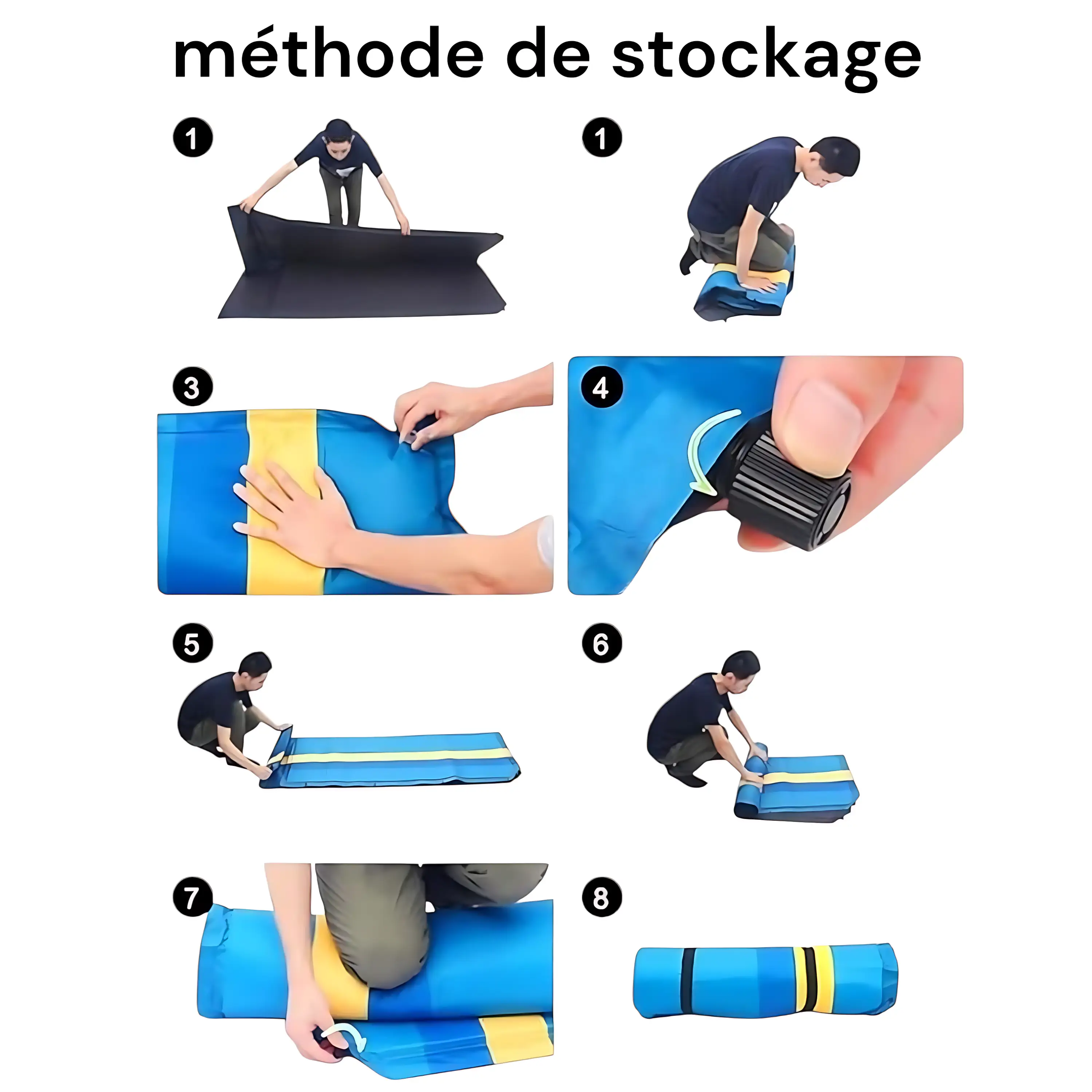 Matelas autogonflant 2 personnes avec oreiller - Image 5