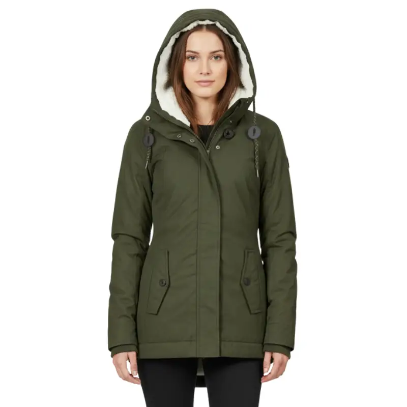 Parka femme militaire avec fourrure - Image 3