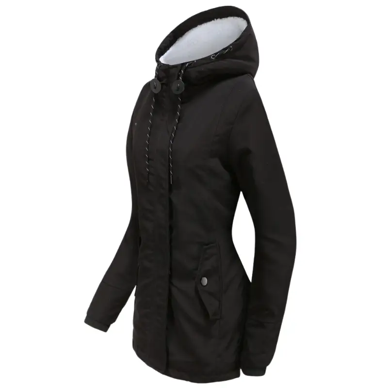 Parka femme militaire avec fourrure - Image 5