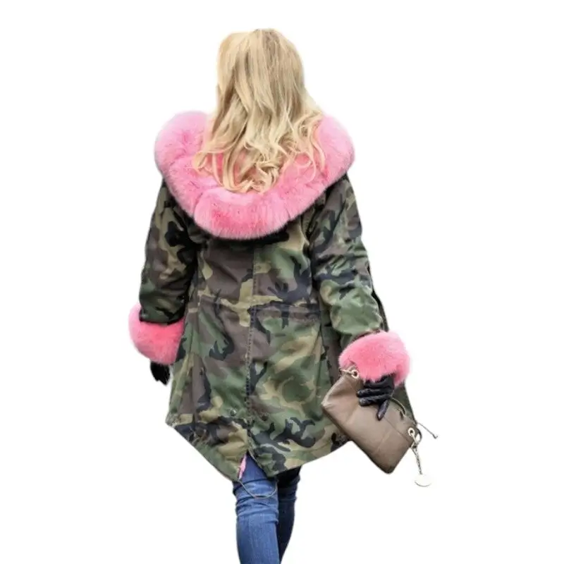 Parka militaire avec fourrure rose - Image 10