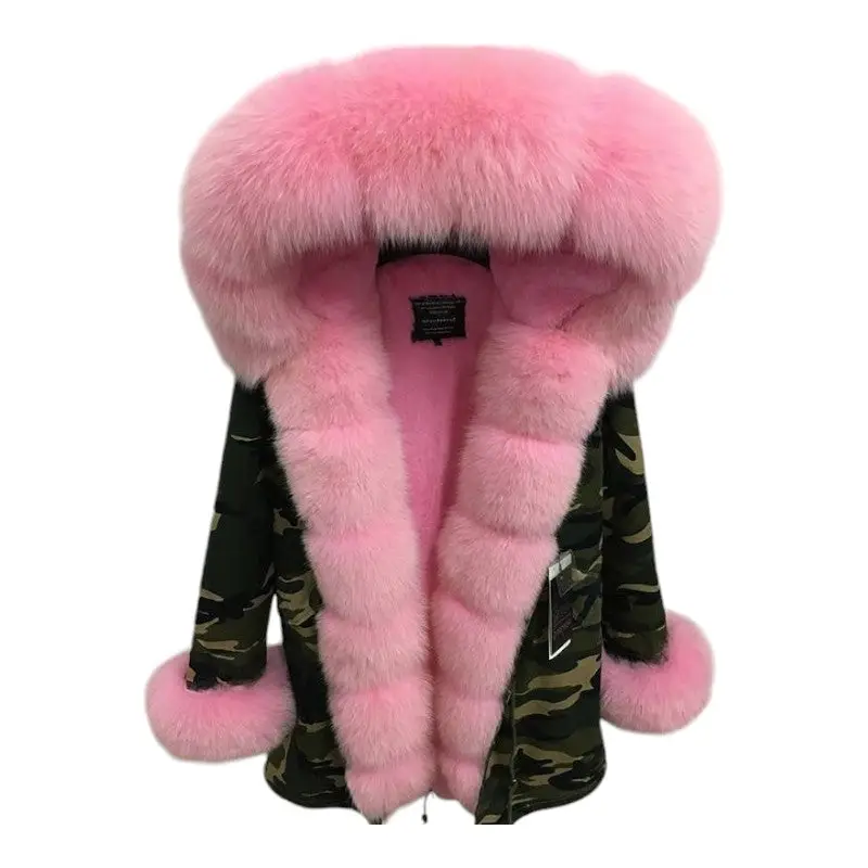 Parka militaire avec fourrure rose - Image 11