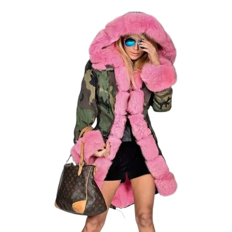 Parka militaire avec fourrure rose - Image 3
