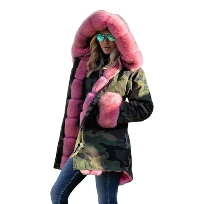 Parka militaire avec fourrure rose - Image 7