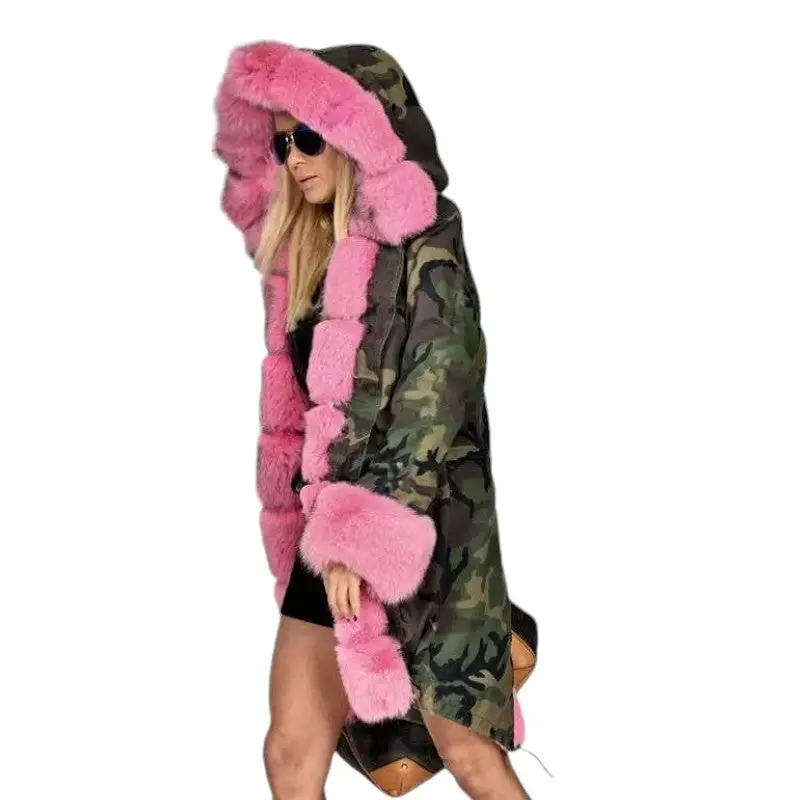 Parka militaire avec fourrure rose - Image 8