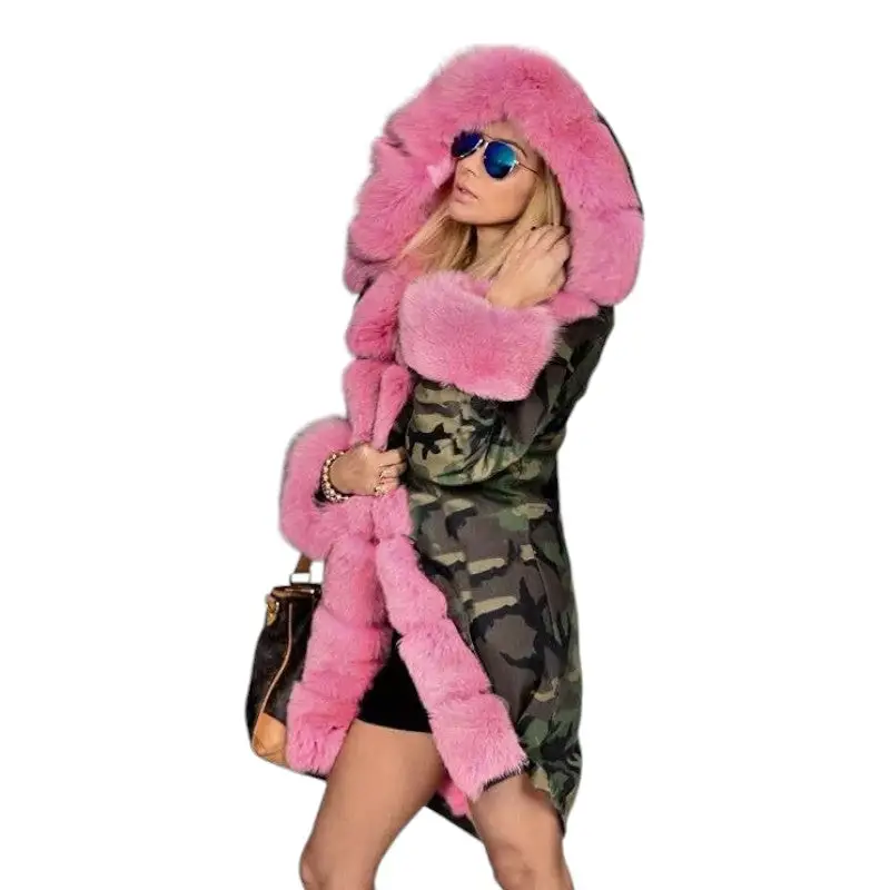 Parka militaire avec fourrure rose - Image 9