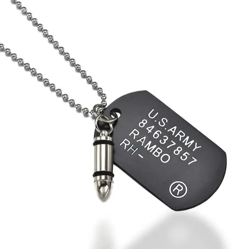 PLAQUE MILITAIRE AVEC MOTIF MUNITION (ACIER INOXYDABLE) - Image 11