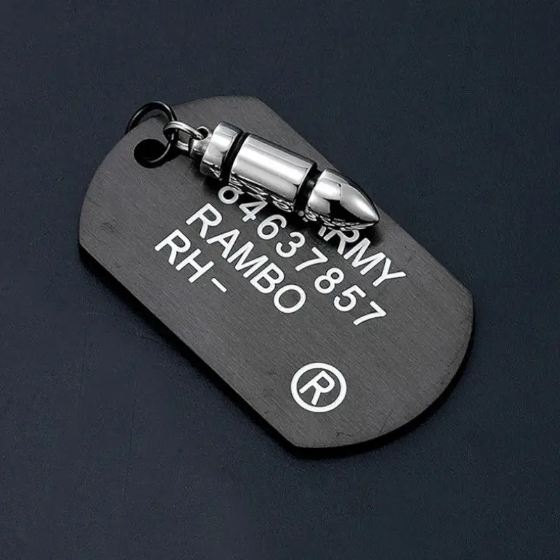 PLAQUE MILITAIRE AVEC MOTIF MUNITION (ACIER INOXYDABLE) - Image 15