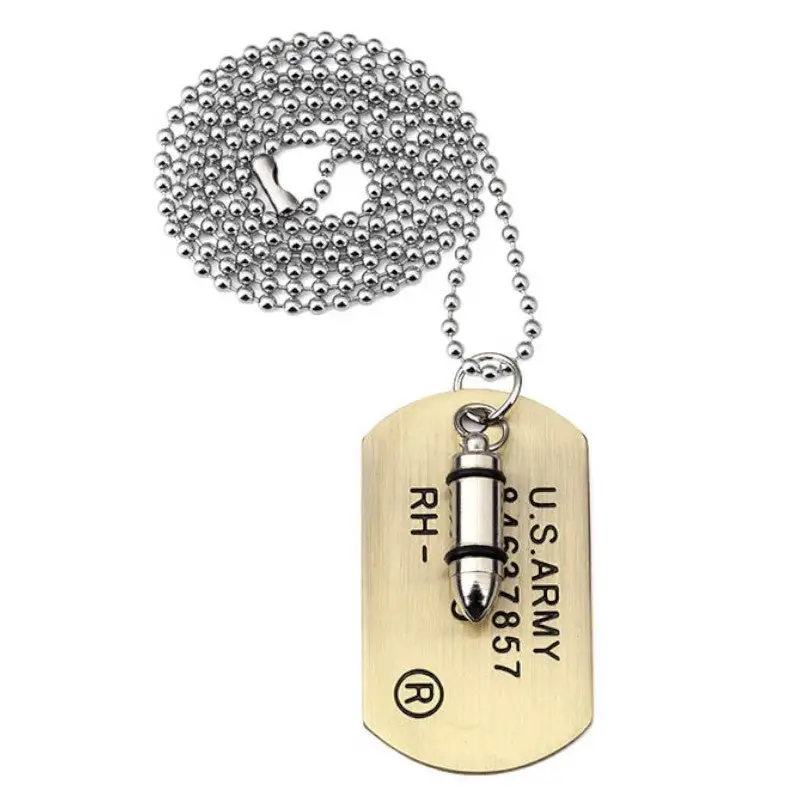 PLAQUE MILITAIRE AVEC MOTIF MUNITION (ACIER INOXYDABLE) - Image 3