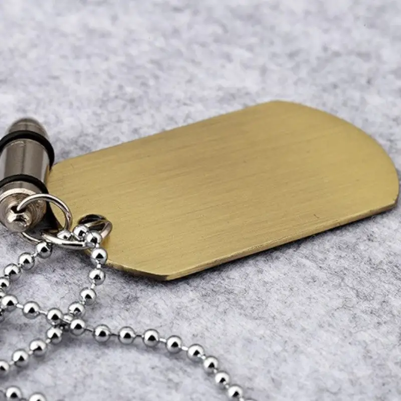 PLAQUE MILITAIRE AVEC MOTIF MUNITION (ACIER INOXYDABLE) - Image 5