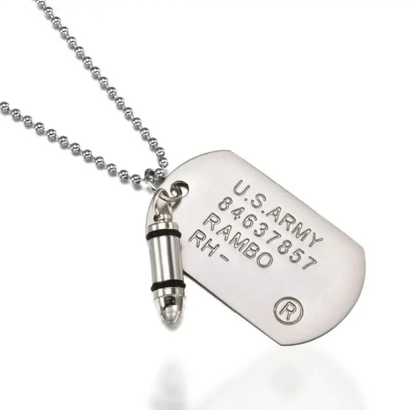 PLAQUE MILITAIRE AVEC MOTIF MUNITION (ACIER INOXYDABLE) - Image 6
