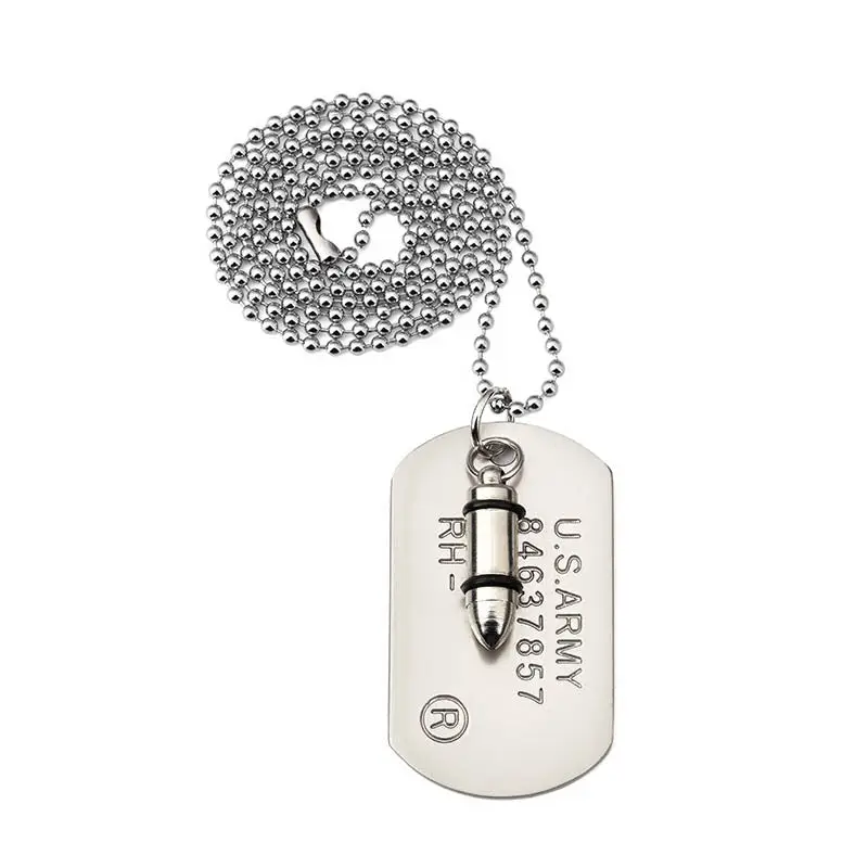 PLAQUE MILITAIRE AVEC MOTIF MUNITION (ACIER INOXYDABLE) - Image 7