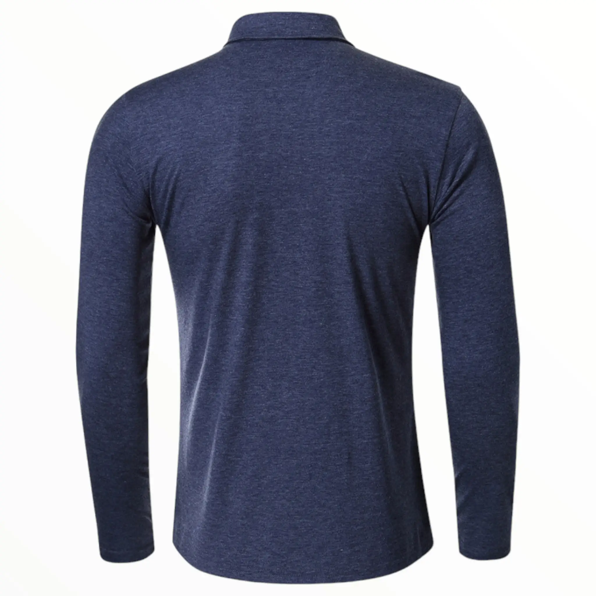 Polo bleu marine manches longues - Image 3