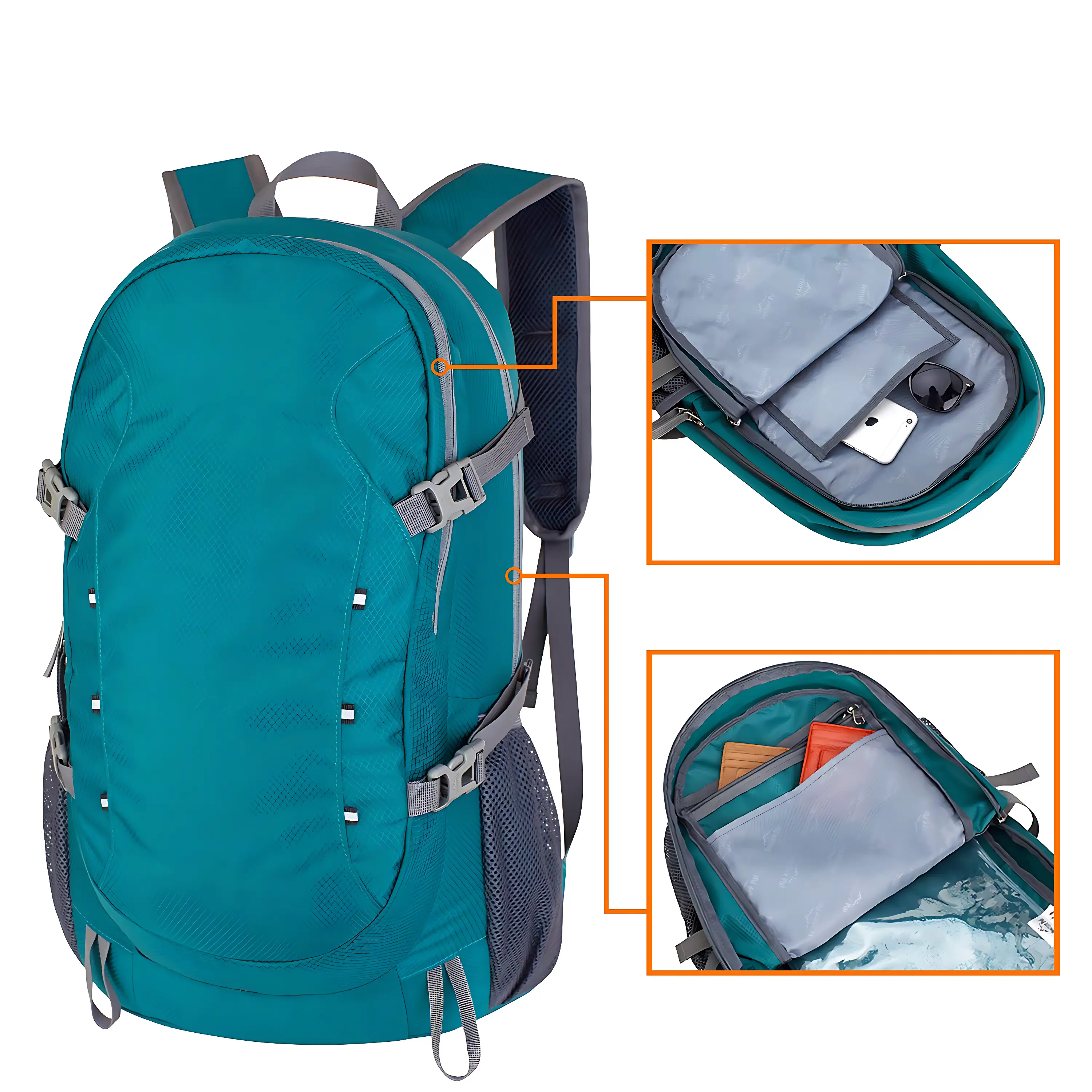 Sac à dos randonnée femme ultra léger vert 40l - Image 6