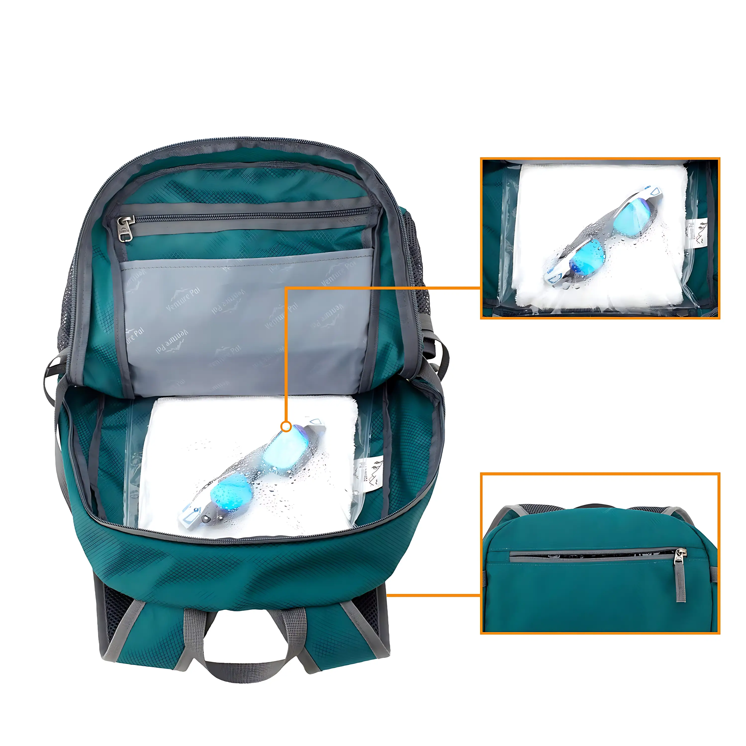 Sac à dos randonnée femme ultra léger vert 40l - Image 7