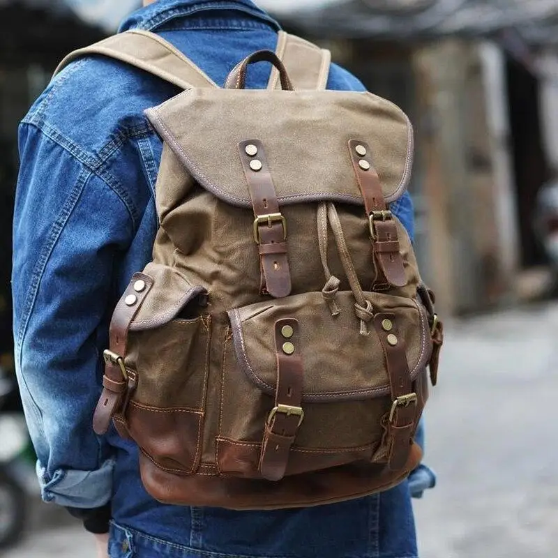 Sac à dos vintage homme militaire - Image 2