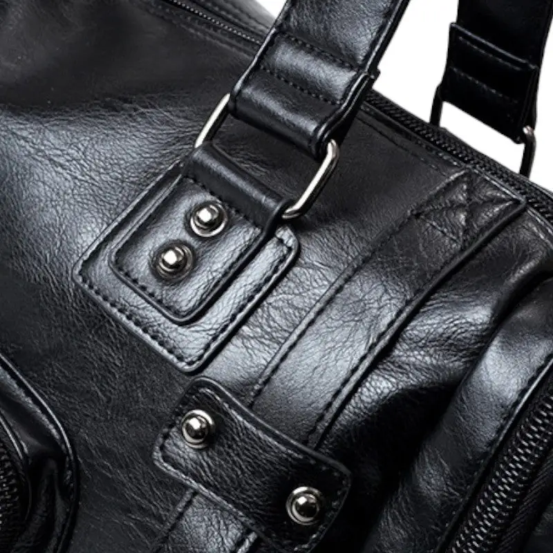 SAC MILITAIRE VINTAGE CUIR ARTIFICIEL SUPÉRIEUR - Image 9